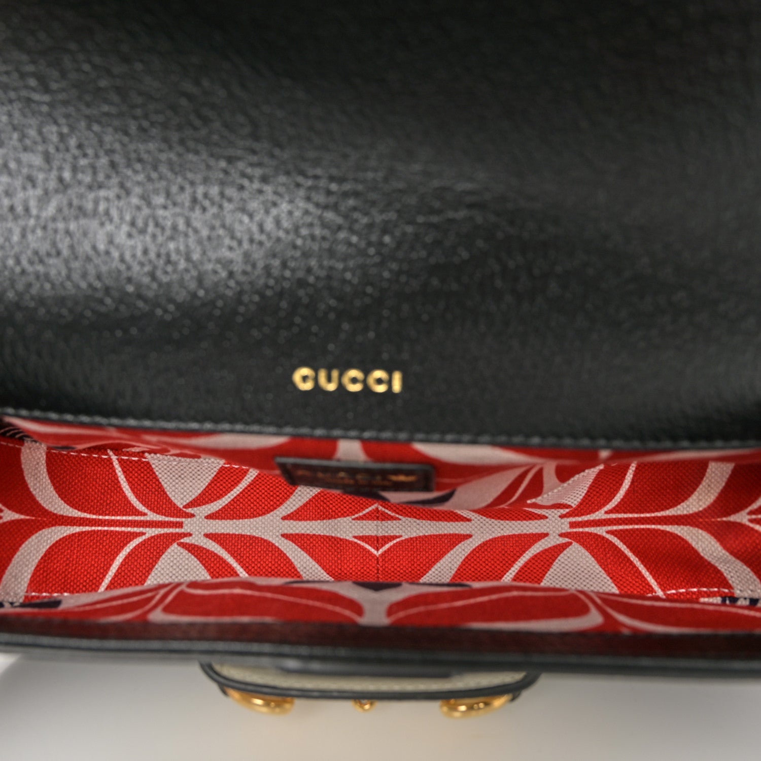 Gucci X ADIDAS Textured Dollar Calfskin Web Small Trefoil Horsebit 1955 Shoulder Bag Black Off White 5 of 11