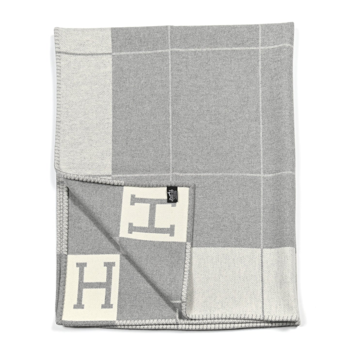 Wool Cashmere Avalon III Blanket Ecru Gris Clair