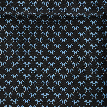 Hermes Silk Indian Horse Pocket Square Anthracite Ciel Gris 4 of 5