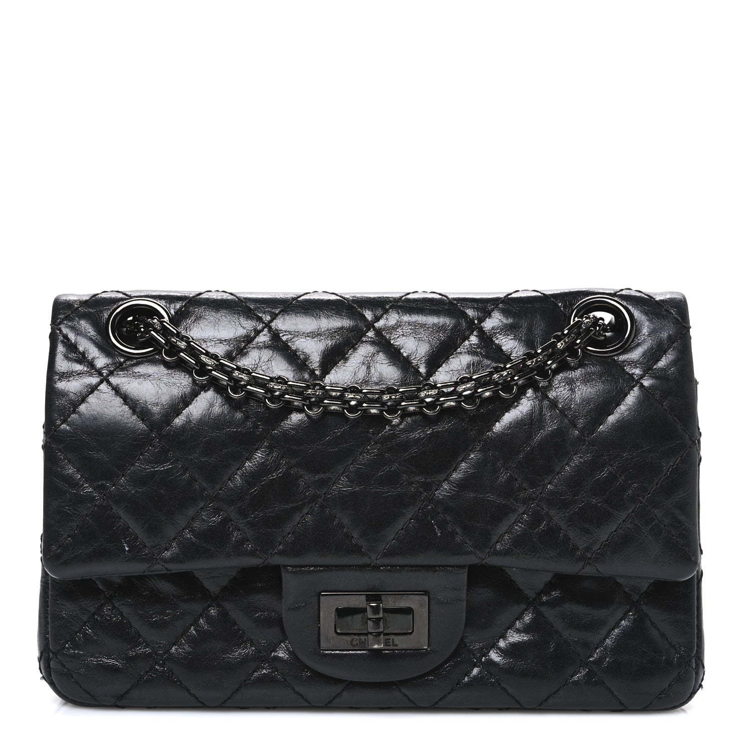 Chanel Aged Calfskin Quilted 2.55 Reissue Mini Flap So Black So Black 1 of 11