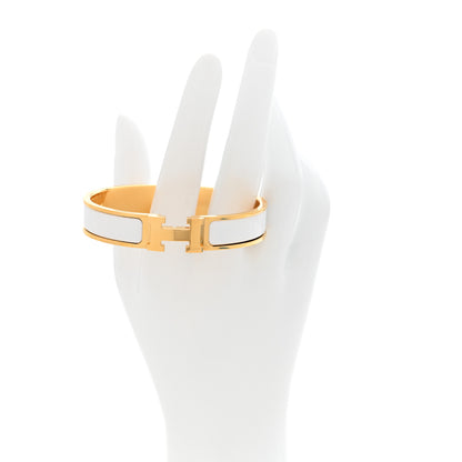 Hermes Enamel Narrow Clic Clac H Bracelet GM White 2 of 5