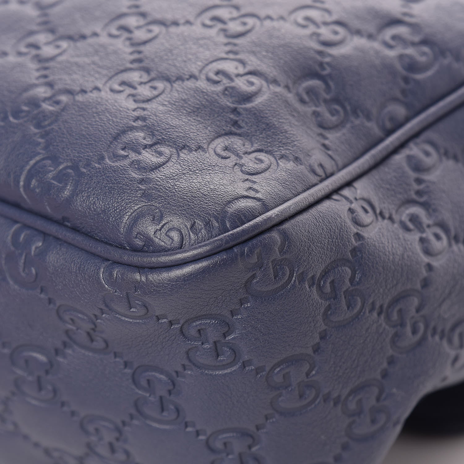 Gucci Guccissima Medium Flap Messenger Bag Blue 12 of 13