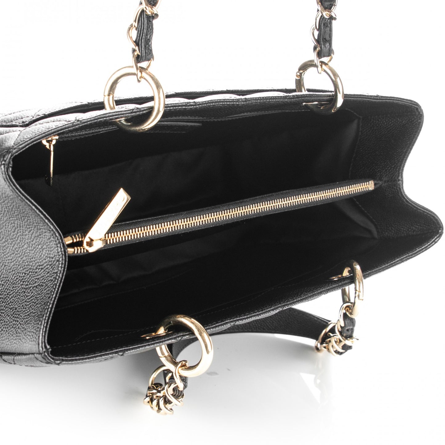 Caviar Quilted Grand Shopping Tote GST Black