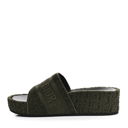 Christian Dior Oblique Denim D-Way Platform Sandal 37 Kaki 1 of 6