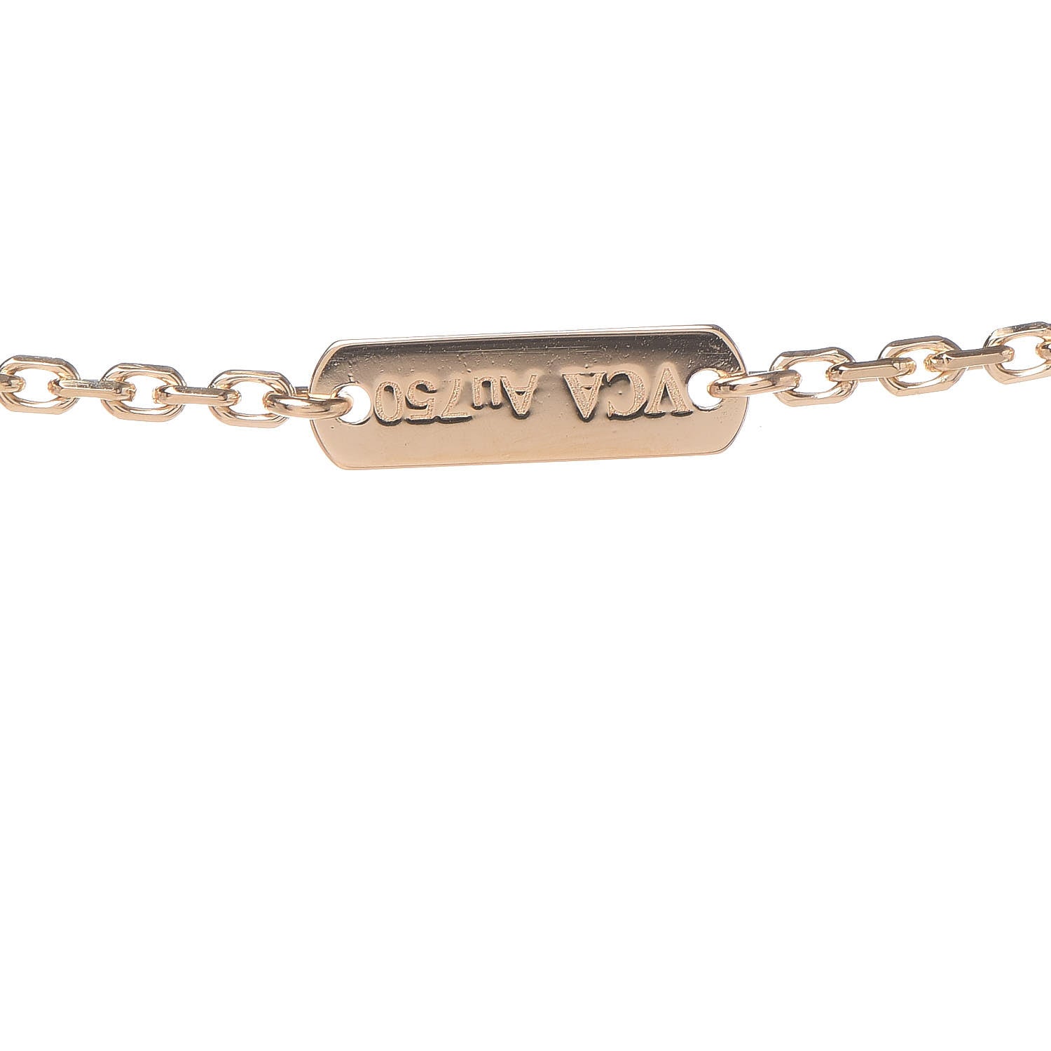 Van Cleef & Arpels 18K Yellow Gold Mother of Pearl Vintage Alhambra Pendant Necklace 5 of 6