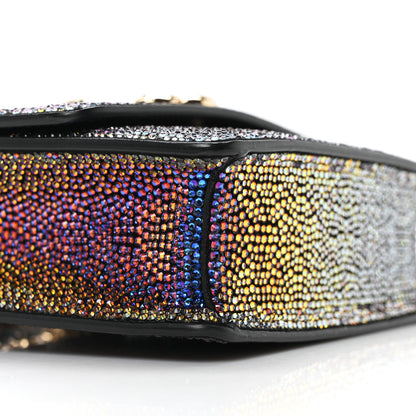 Jimmy Choo Suede Crystal Varenne Chain Shoulder Bag Black Ultraviolet 8 of 10