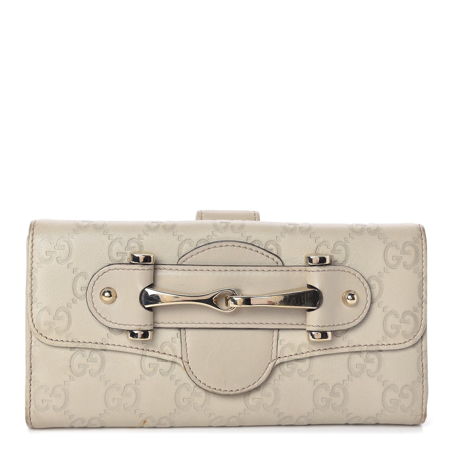 Guccissima Horsebit Continental Wallet Ivory