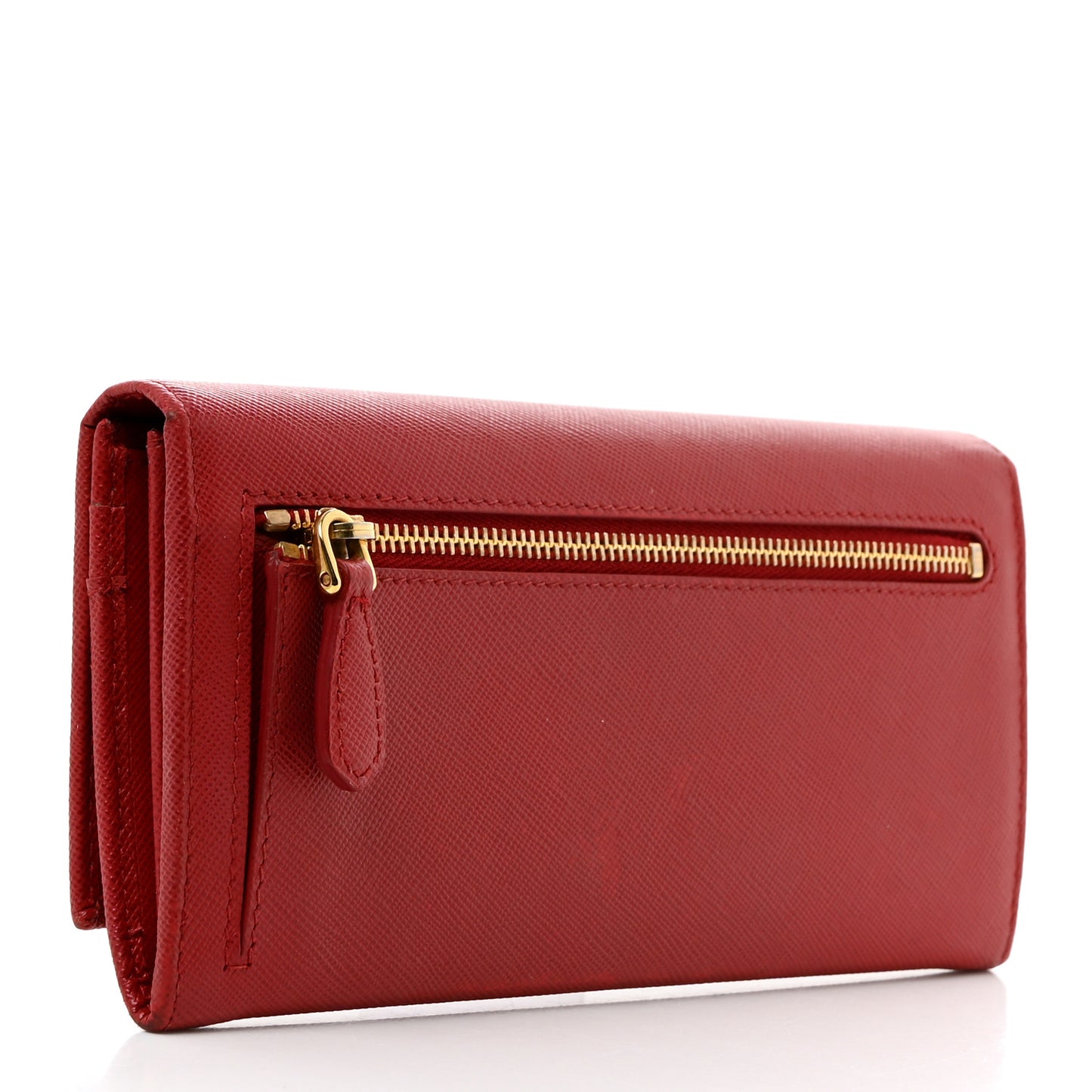 Saffiano Metal Continental Flap Wallet Fuoco