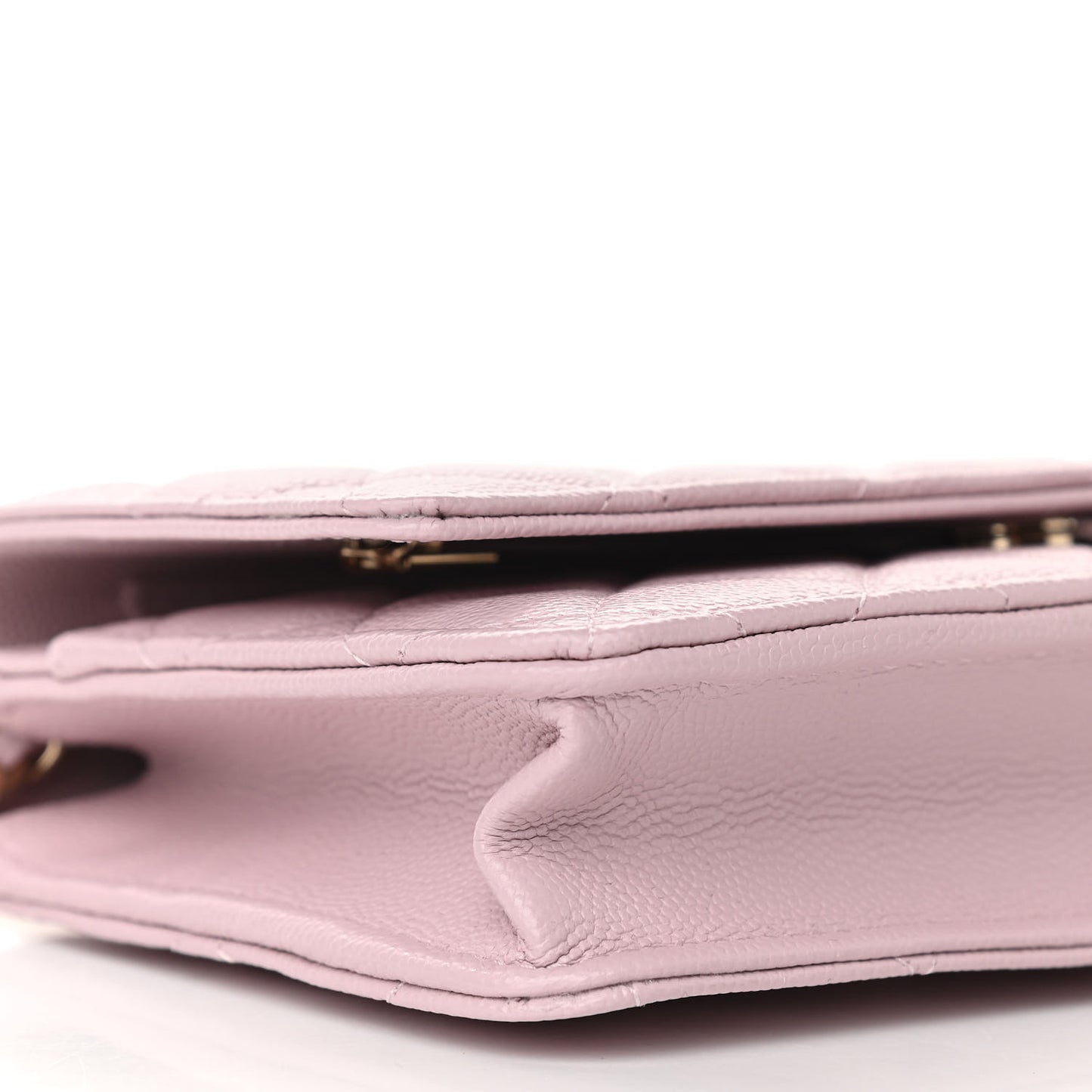 Caviar Quilted Wallet On Chain WOC Light Pink