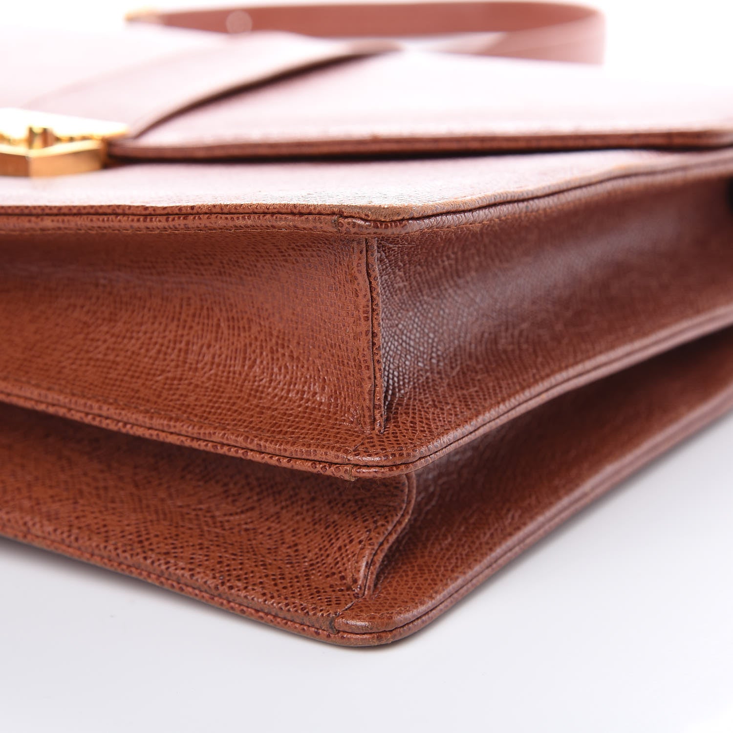 MCM Grained Calfskin Satchel Cognac 10 of 14