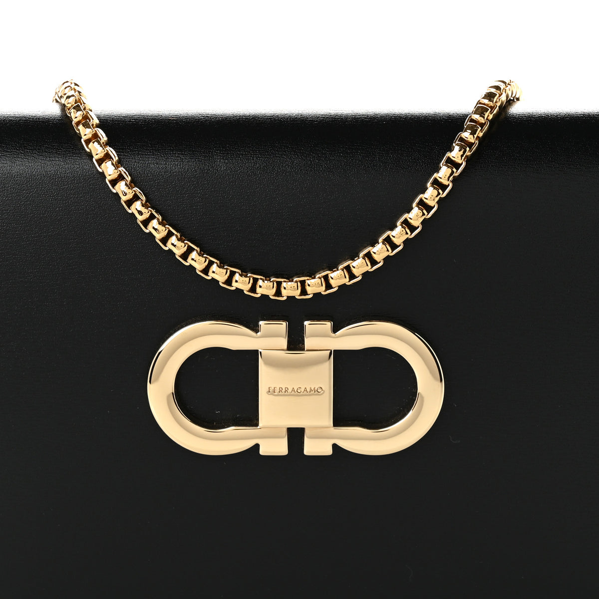 Salvatore Ferragamo Calfskin Mini Double Gancio Bag Black 7 of 9