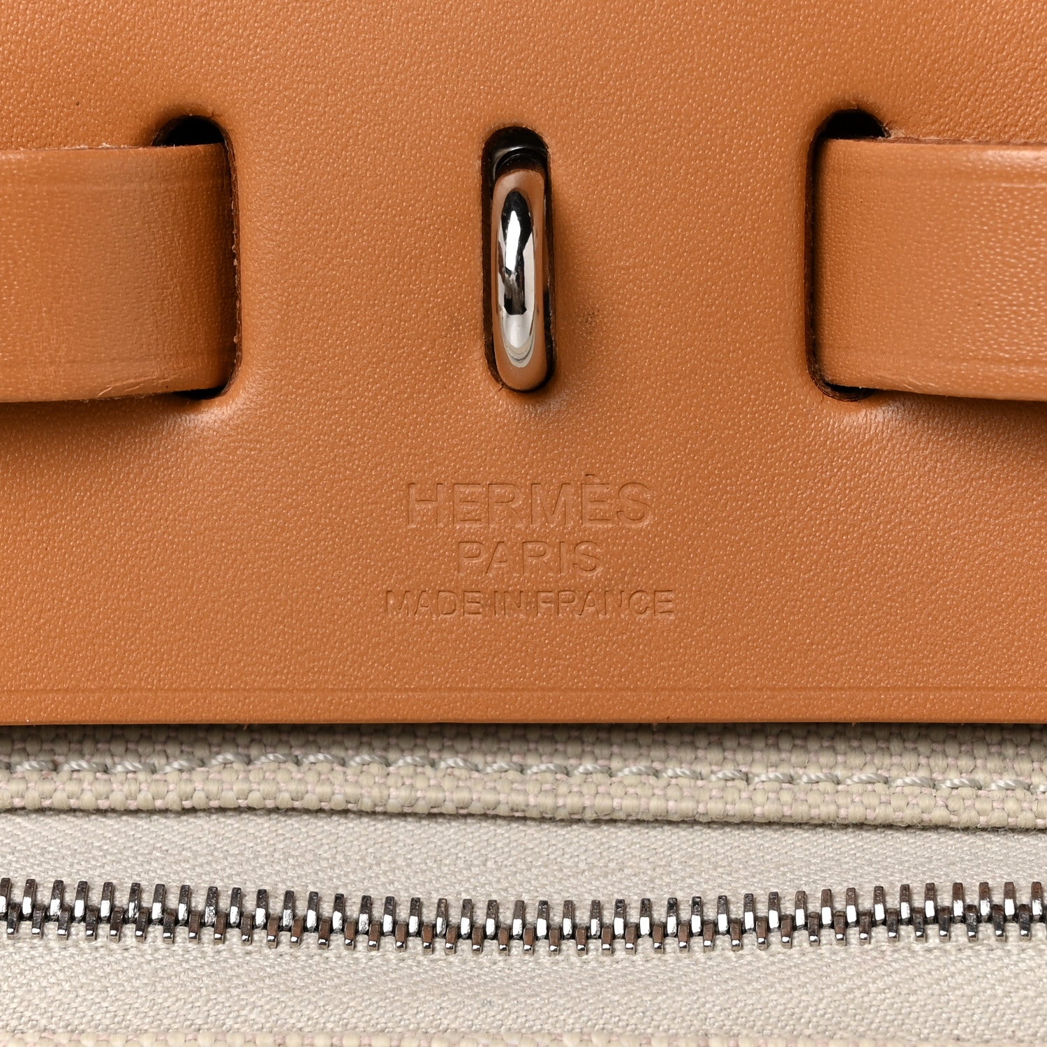 Hermes Military Toile Vache Hunter Herbag Zip Retourne 31 PM Beton Naturel 7 of 10