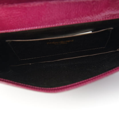 Saint Laurent Textured Patent Calfskin Large Belle De Jour Clutch Berry 4 of 7