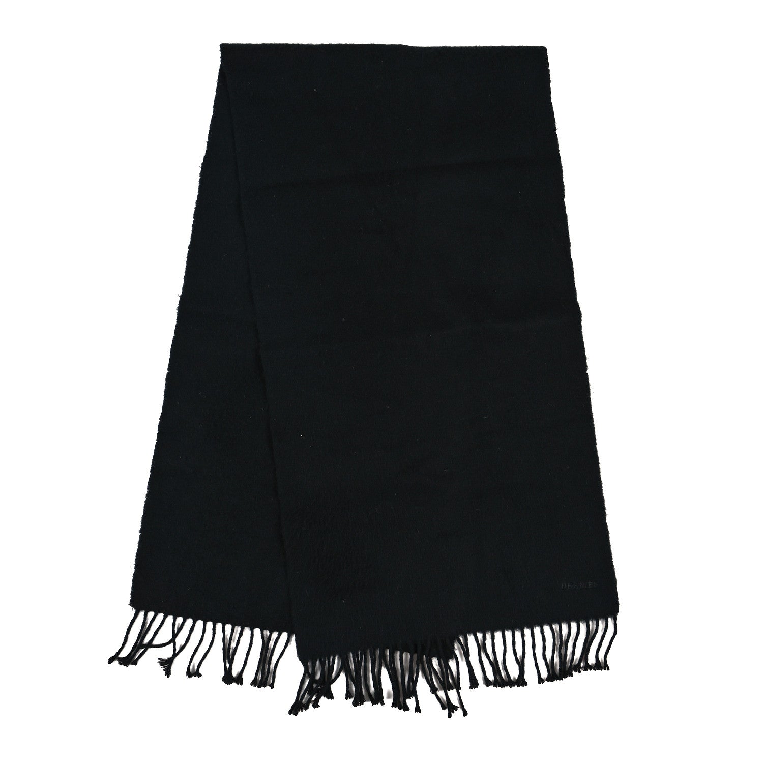 Hermes Cashmere Fringe Stole Black 2 of 3
