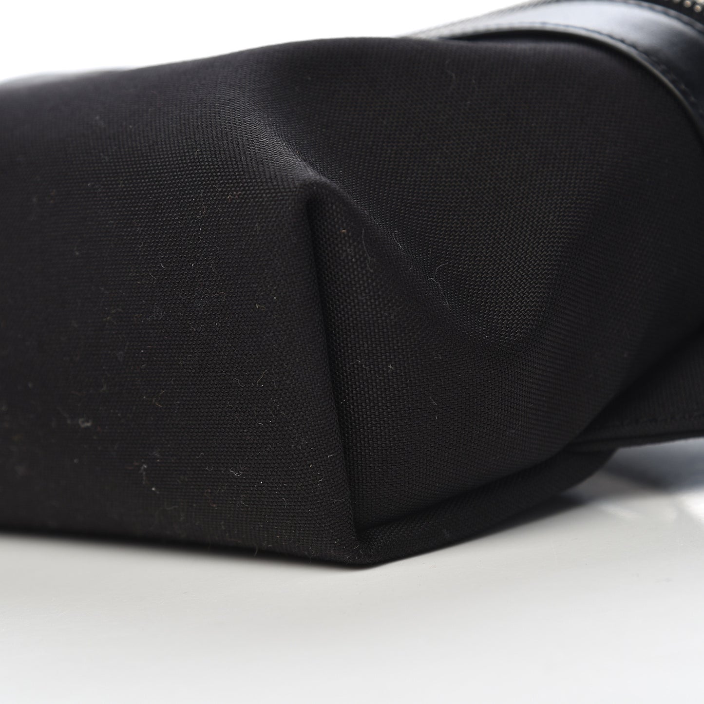 Canvas Calfskin City Belt Bag Black