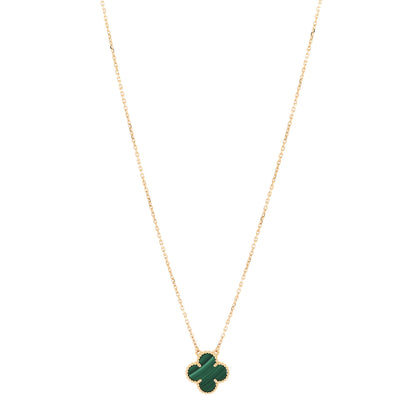 Van Cleef & Arpels 18K Yellow Gold Malachite Vintage Alhambra Pendant Necklace 1 of 7