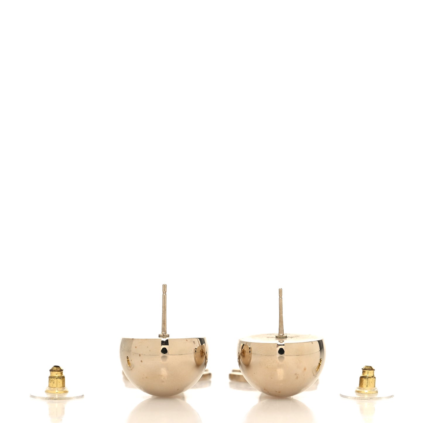 Metal CC Drop Earrings Gold