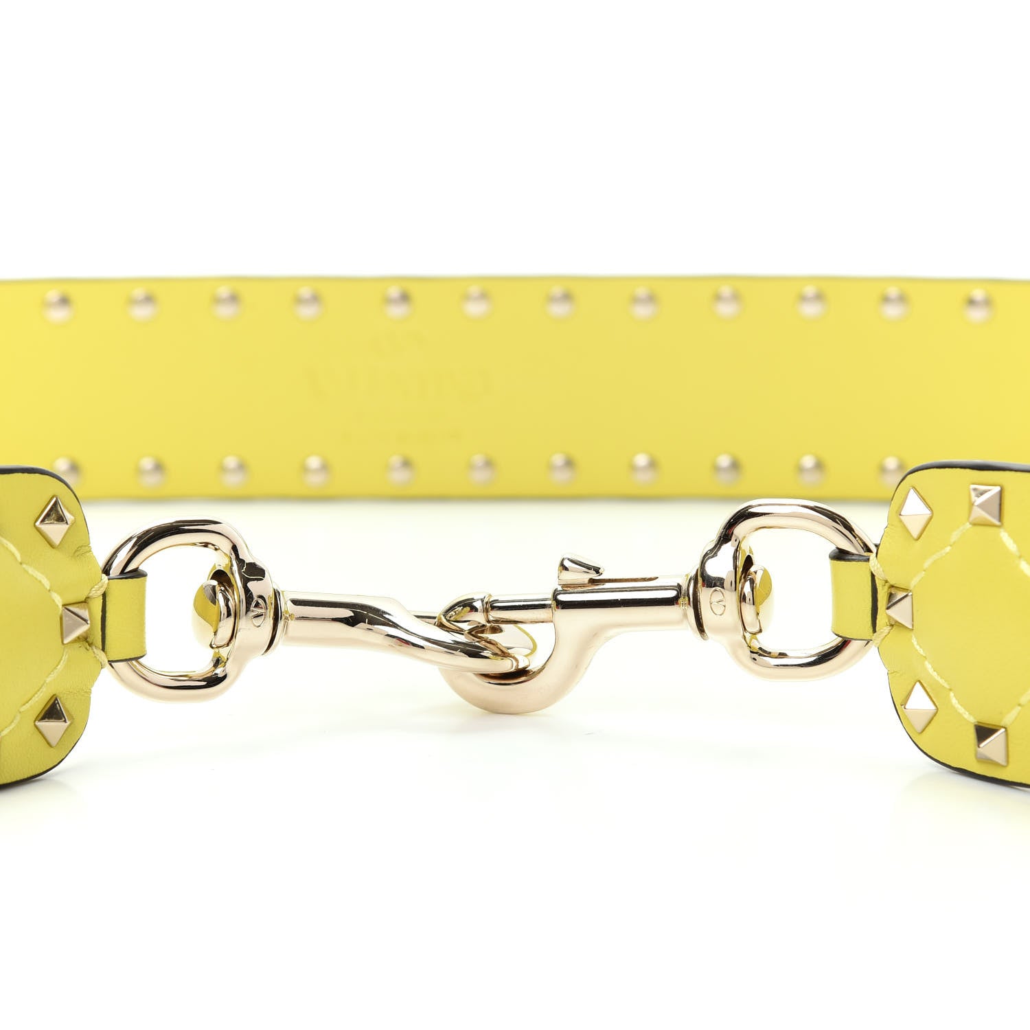 Valentino Garavani Nappa Rockstud Spike Shoulder Strap Acid Yellow 3 of 6