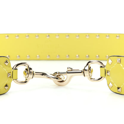 Valentino Garavani Nappa Rockstud Spike Shoulder Strap Acid Yellow 3 of 6