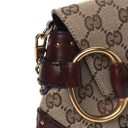 Gucci Monogram Studded Horsebit Clutch Bordeaux 9 of 10