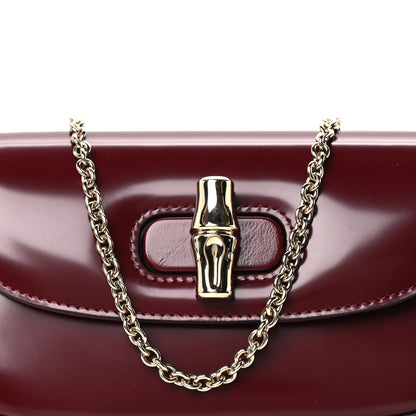 Gucci Shiny Calfskin Small Bamboo Night Bag Rosso Ancora 8 of 11