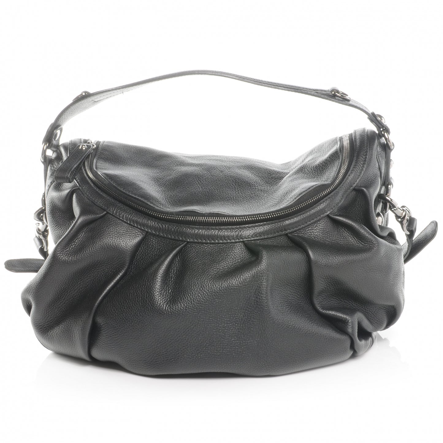 Leather Icon Bit Medium Shoulder Bag Black