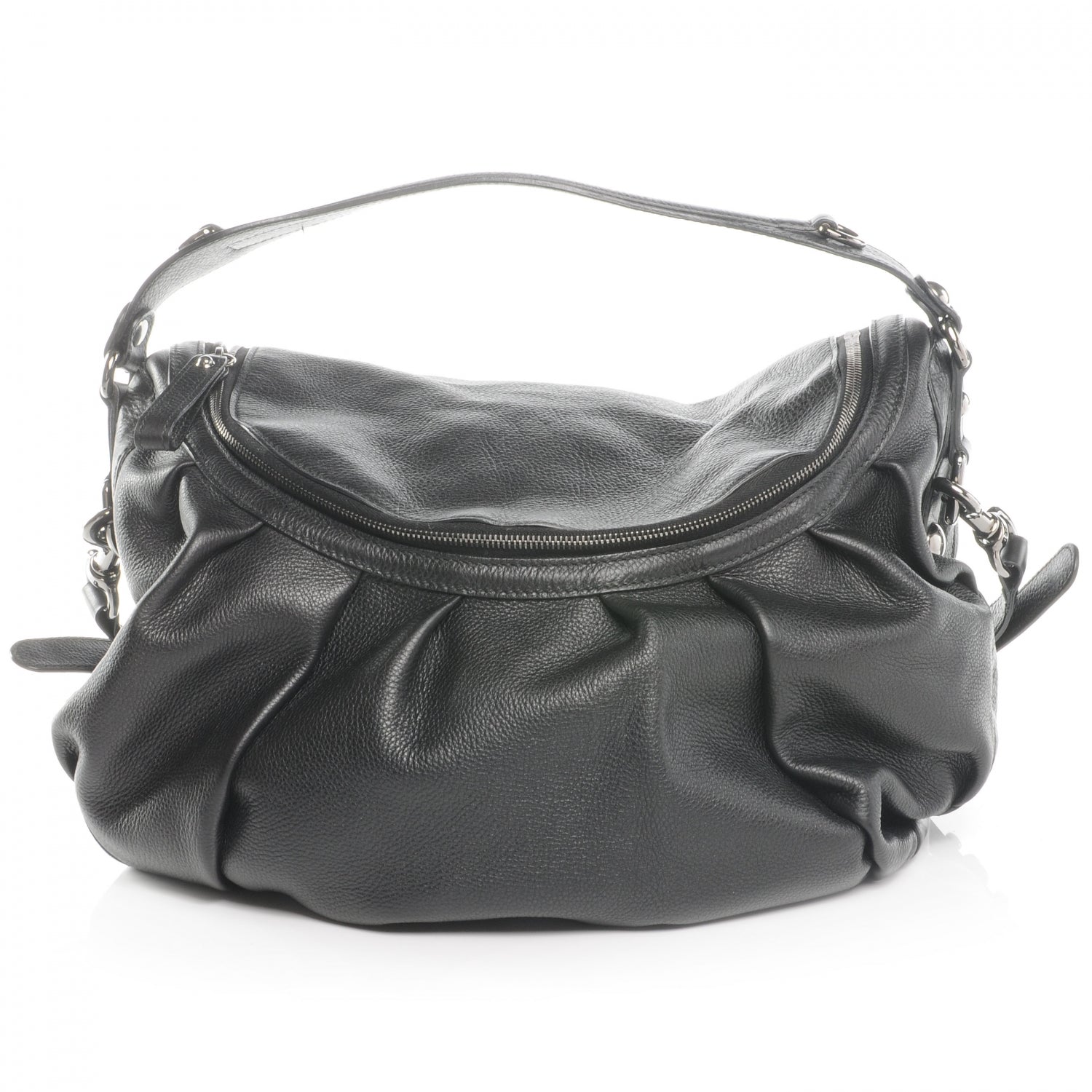 Gucci Leather Icon Bit Medium Shoulder Bag Black 1 of 7