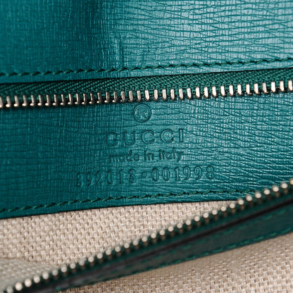 Gucci Shangai Calfskin Blooms Print Medium Bamboo Daily Top Handle Bag Clear Bright Emerald Multicolor 6 of 7