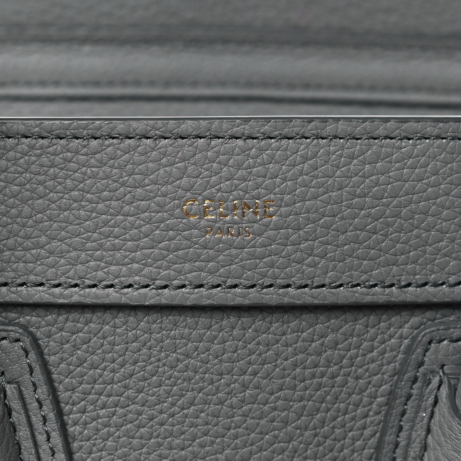 Celine Drummed Calfskin Nano Luggage Kohl 6 of 11