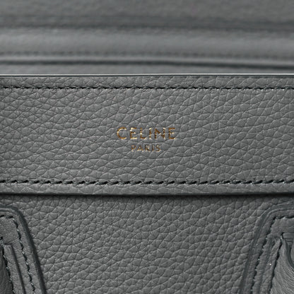 Celine Drummed Calfskin Nano Luggage Kohl 6 of 11
