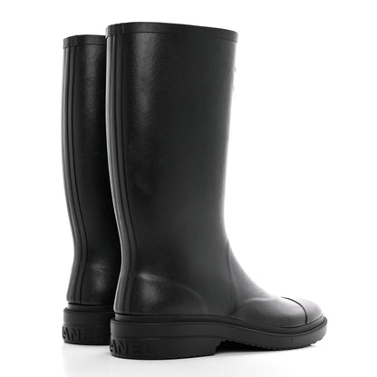 Chanel Caoutchouk CC High Boots 40 Black 4 of 15
