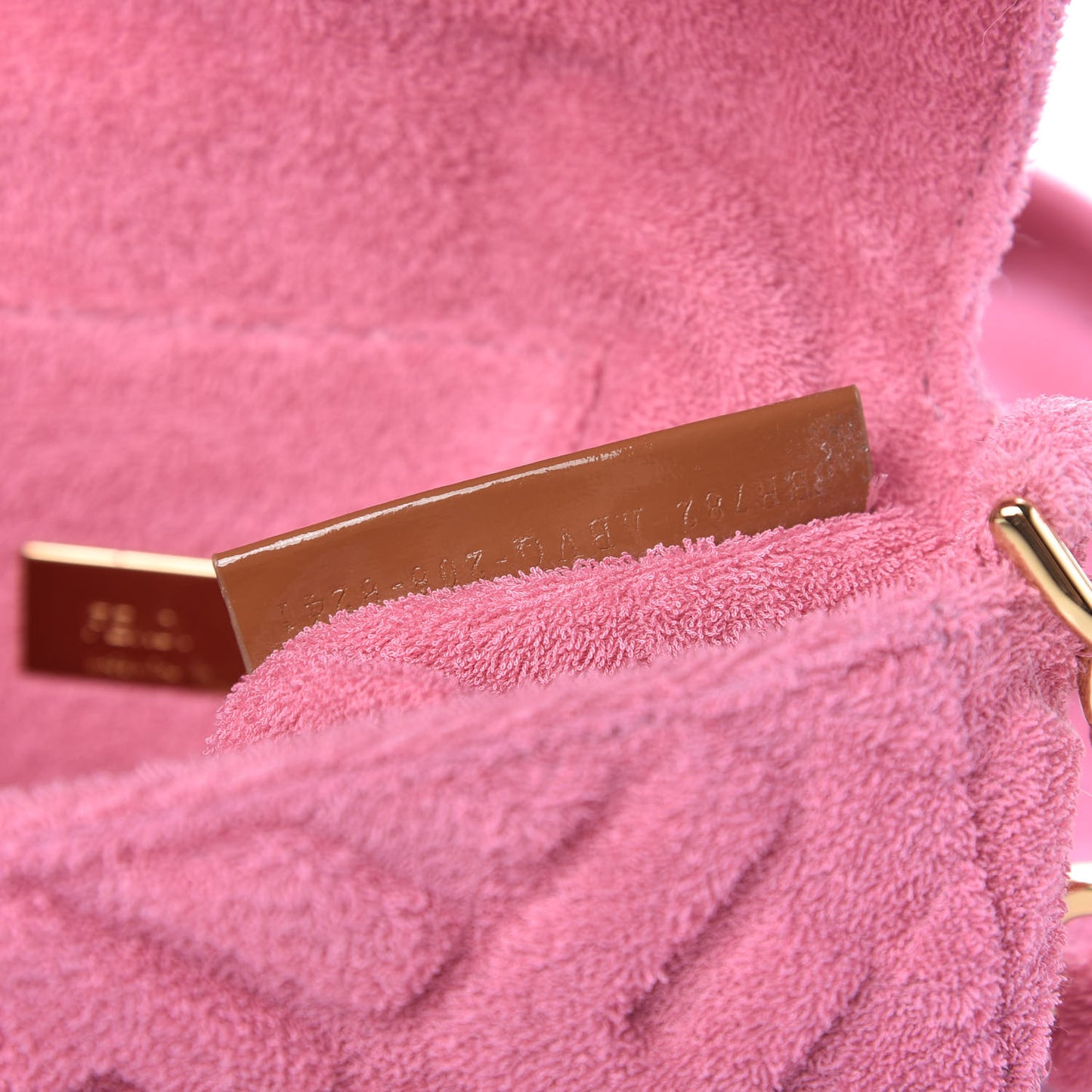 Terry Cloth Vitello Century Matte FF 1974 Embossed Belt Baguette Lollypop