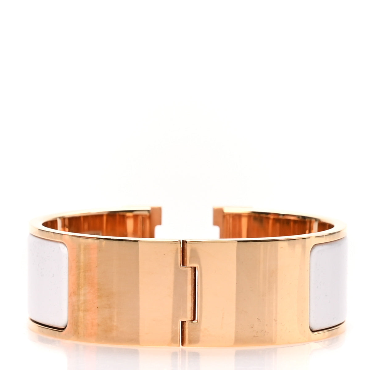 Hermes Enamel Wide Clic Clac H Bracelet PM White 3 of 5