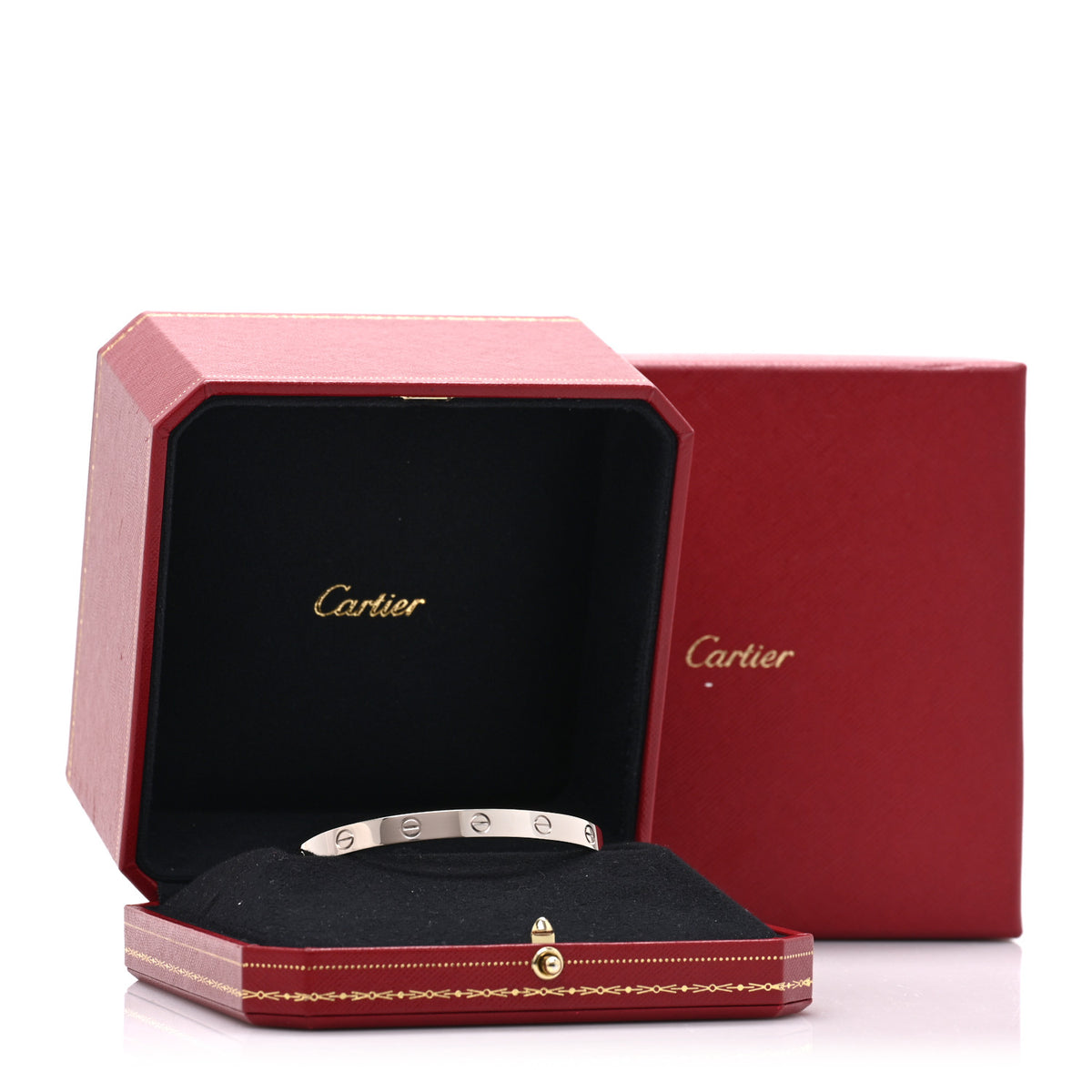 Cartier 18K White Gold LOVE Cuff Bracelet 18 4 of 4