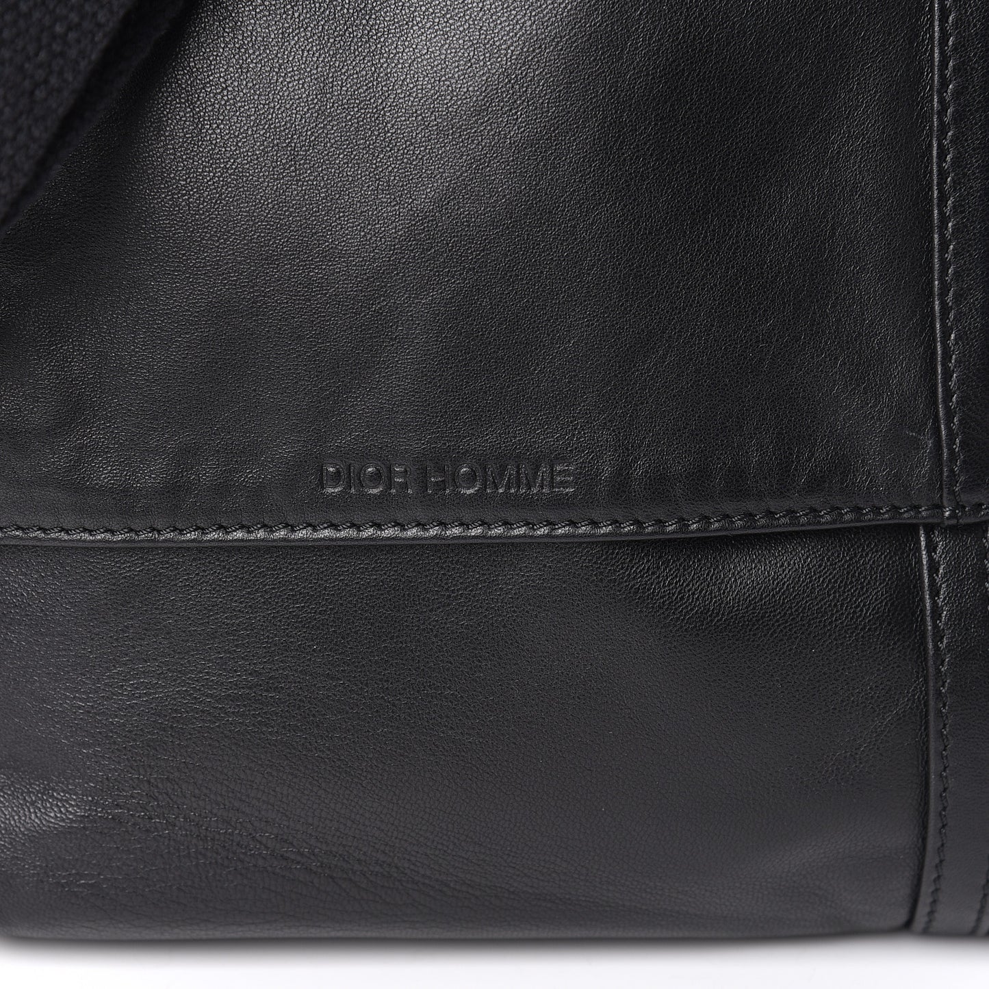 HOMME Calfskin Zip Messenger Black