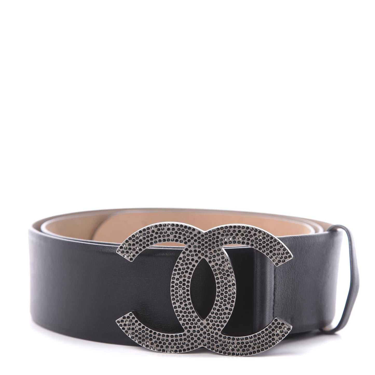 Crystal Lambskin CC Belt 110 44 Black
