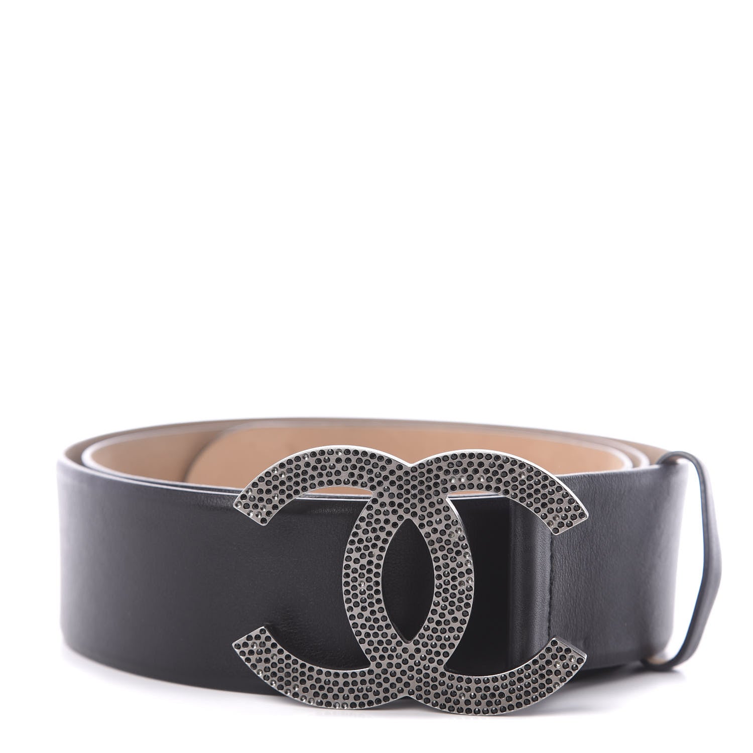 Chanel Crystal Lambskin CC Belt 110 44 Black 1 of 5