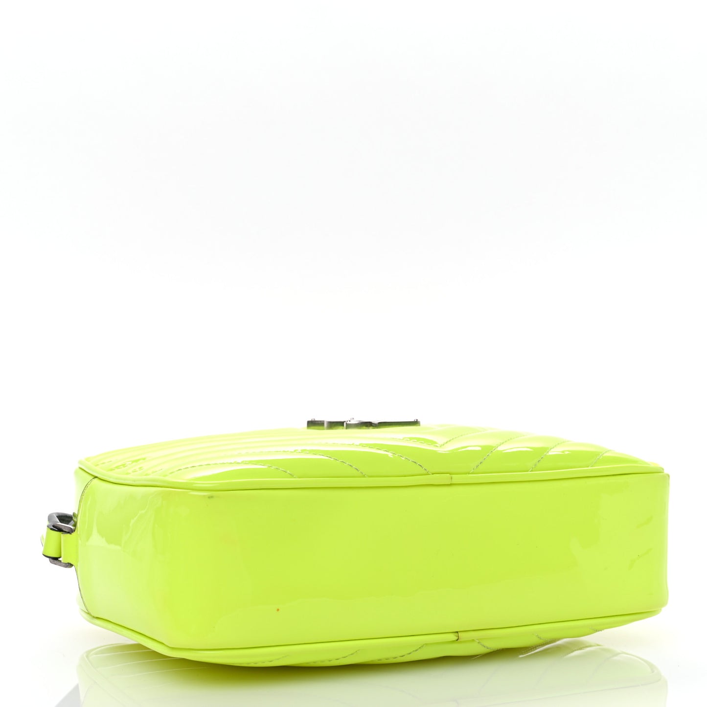 Patent Calfskin Matelasse Monogram Lou Camera Bag Neon Yellow