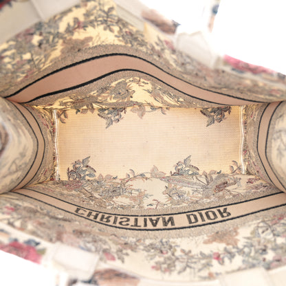 Christian Dior Canvas Embroidered Large Jardin D'Hiver Book Tote Latte Multicolor 5 of 11