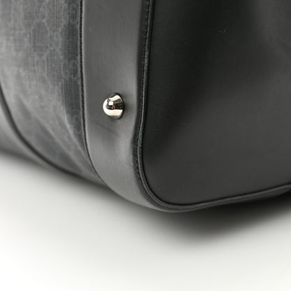 Gucci Soft GG Supreme Monogram Appia Calfskin Web Large Carry On Duffle Bag Black Grey 12 of 16
