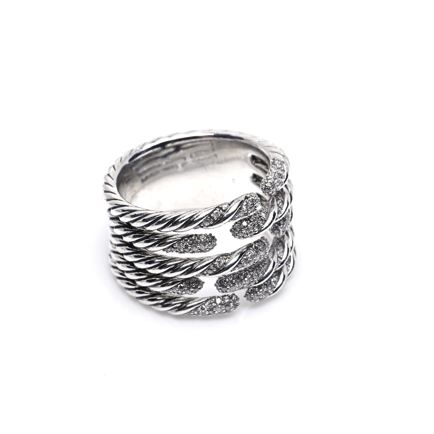 Sterling Silver Diamond Willow Five Row Ring 57 8