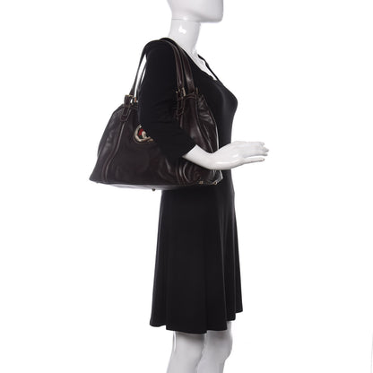Gucci Calfskin Medium Britt Tote Dark Brown 2 of 11