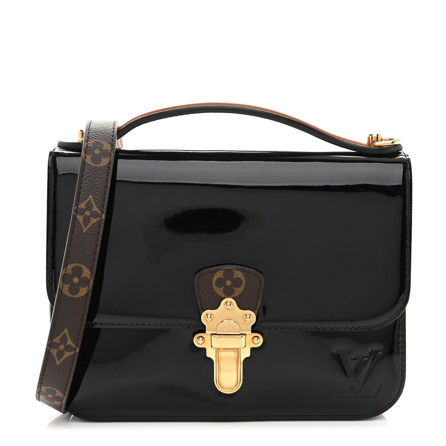 Patent Calfskin Monogram Cherrywood BB Black