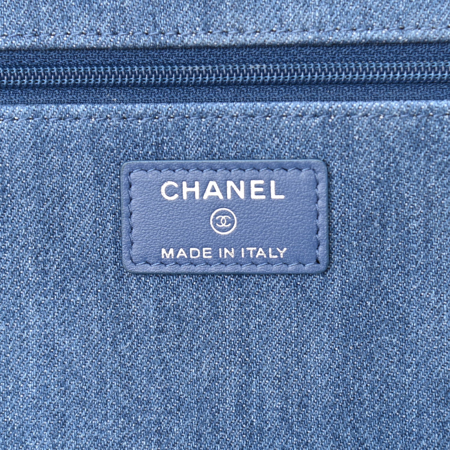 Chanel Frayed Denim Quilted Wallet On Chain WOC Blue 5 of 9