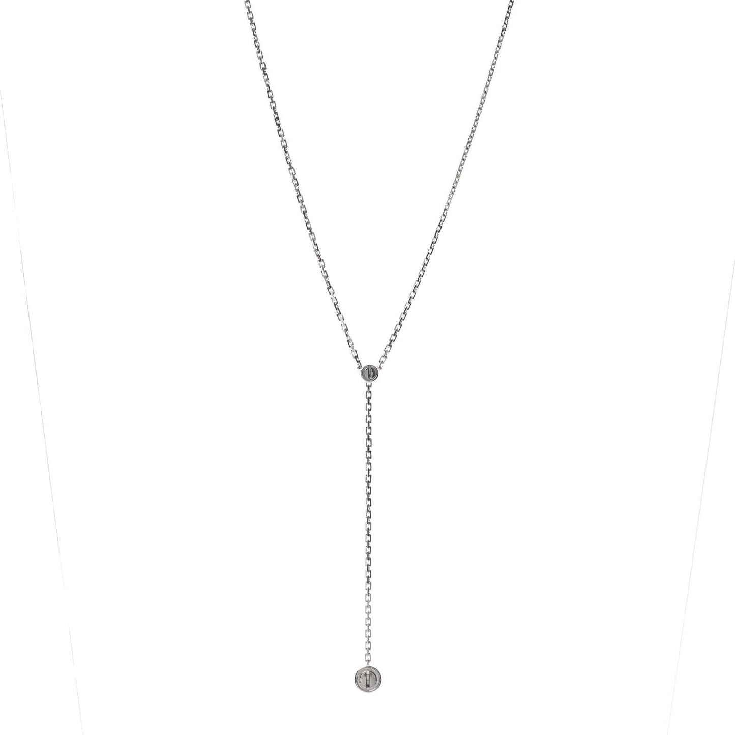 18K White Gold LOVE Drop Necklace