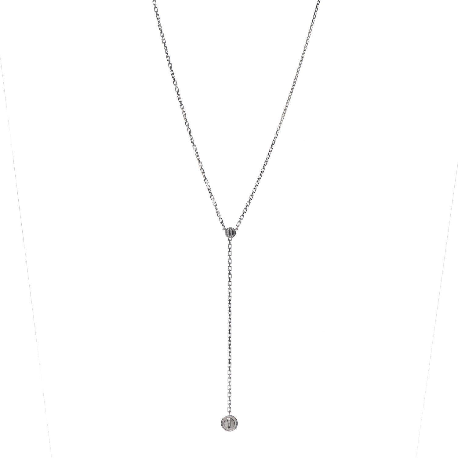 Cartier 18K White Gold LOVE Drop Necklace 1 of 7