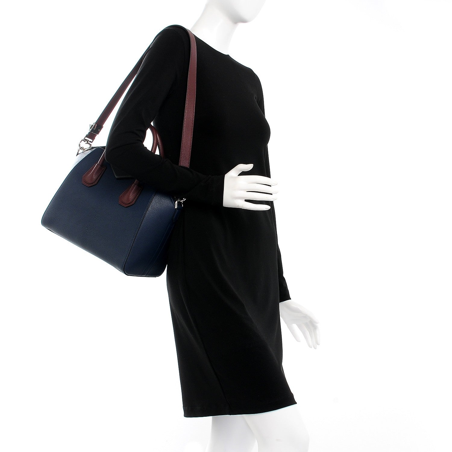 Givenchy Sugar Goatskin Tri-Color Small Antigona Navy Burgundy 2 of 13