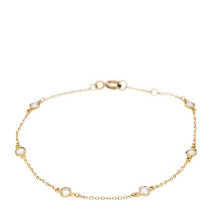 Tiffany 18K Yellow Gold Diamond .30ctw Elsa Peretti Diamonds by the Yard Station Bracelet 1 of 6