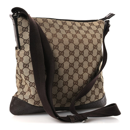 Gucci Monogram Calfskin Perforated Medium Flat Messenger Bag Dark Brown 3 of 17