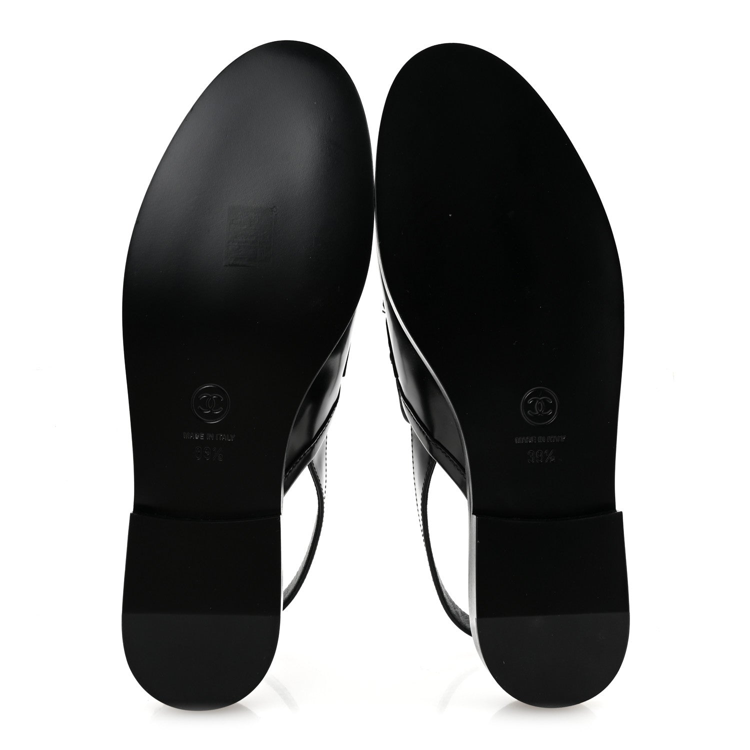 Chanel Shiny Calfskin Slingback Loafers 39.5 Black 6 of 12